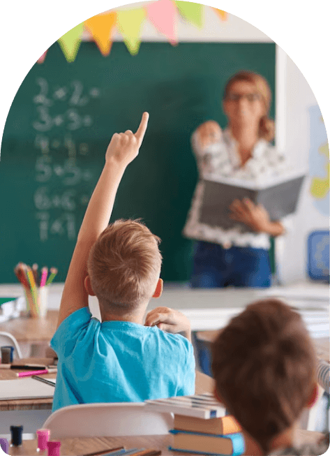 Classroom with teacher and students